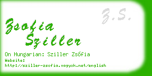 zsofia sziller business card